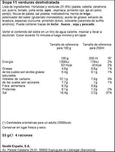 Maggi Sopa de 11 Verduras - Sopa Deshidratada - 53g (4 raciones)