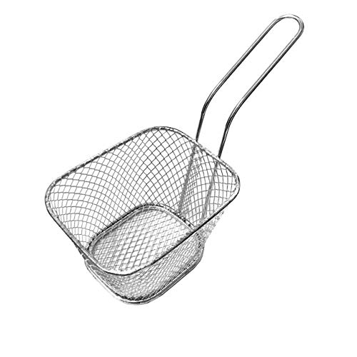 Magiin 8Pcs Cestas Cromadas para Patatas Fritas Cesta de Virutas Herramientas de Cocina Restaurante para Papas Fritas Nuggets Muslos Alitas de Pollo Aros de Cebolla