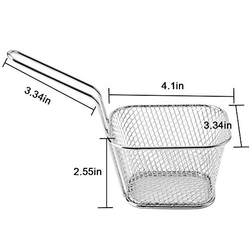 Magiin 8Pcs Cestas Cromadas para Patatas Fritas Cesta de Virutas Herramientas de Cocina Restaurante para Papas Fritas Nuggets Muslos Alitas de Pollo Aros de Cebolla