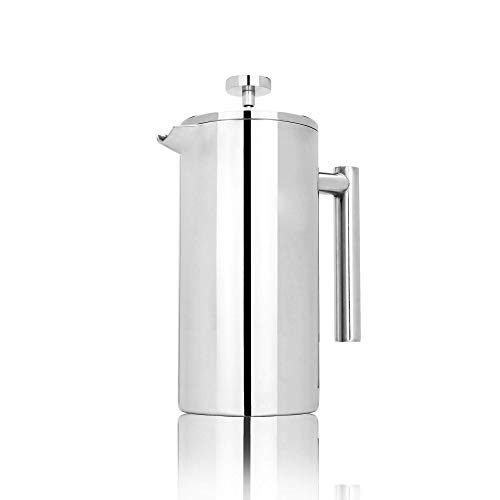 Maison & White 350ml Cafetería francesa de prensa | Prensa de café de acero inoxidable | GRATIS filtros adicionales/cucharas de medir