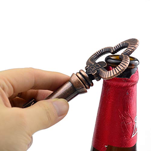 Makhry Multifunción Vintage Clave de Esqueleto Vino Abridor de Botellas Camareros Sacacorchos para Regalo de Invitado de Recuerdo (Cobre Antiguo)