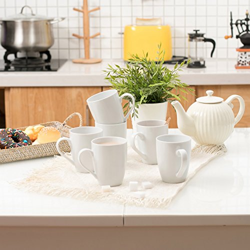 MALACASA, Elisa series, 6 piezas Vajillas de Porcelain Cafe Mug Taza de cafe Juego de Tazas