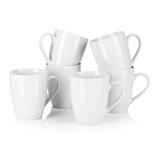 MALACASA, Elisa series, 6 piezas Vajillas de Porcelain Cafe Mug Taza de cafe Juego de Tazas