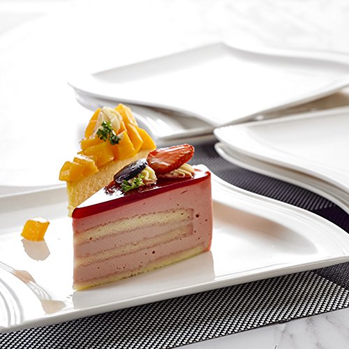 MALACASA serie Flora, Juego de Platos de Cocina 6 piezas (8,25" Porcelana China Crema Blanco Platos de Postre