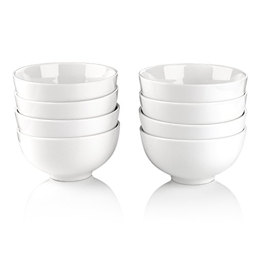 Malacasa, Serie Regular, Juego de Cuenco de 8 Piezas Vajilla de Porcelana de 5" Cuenco de Cereal (12.5 * 12.5 * 6.5cm)