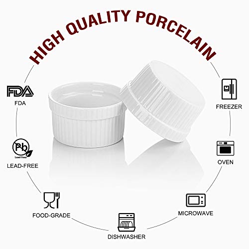 MALACASA,Serie Ramekin.Dish,12 piezas, MINI Moldes para muffins - 7 cm Ø Magdalena de porcelana