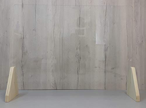 Mampara Mostrador Cristal 98x90x29 Vidrio Seguridad Templado 6mm. Madera contrachapada 30mm. 98x90x29 Natural