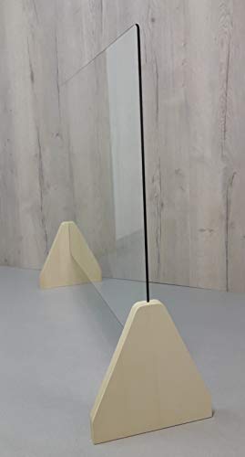 Mampara Mostrador Cristal 98x90x29 Vidrio Seguridad Templado 6mm. Madera contrachapada 30mm. 98x90x29 Natural