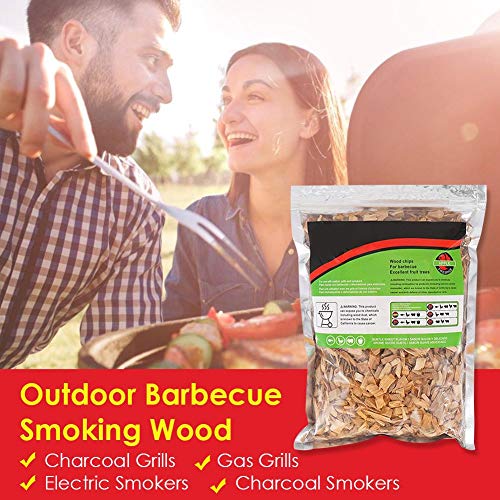 MANGGUO Trozos de Madera de Manzana para Fumar, astillas de Corte Grande para Barbacoa secadas al Horno, trozos de ahumador de Barbacoa 100 Naturales, ahumador de astillas de Madera para Barbacoa