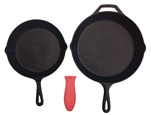 Mango de Silicone, Agarra sarten, agarradera de ollas ( Rojo, Grande ) para Sartenes de Hierro Fundido, Sartenes, Freidoras y Parrillas – Agarre de Mango, Cubierta de Mango