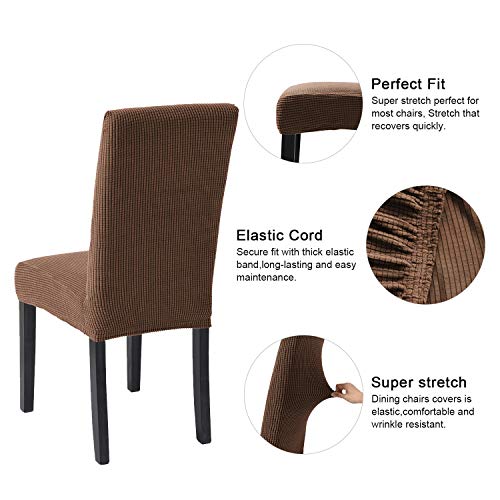 ManMengJi Fundas para Sillas de Comedor Elásticas 1/4 Piezas, Fácil de Limpiar Desmontables Protectoras para sillas, para Hotel, Decor Restaurante, Boda Moderna