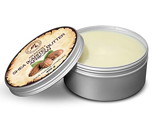 Manteca Corporal de Karité 400g - Sin Refinar - 100% Pura y Natural - Frasco de Aluminio