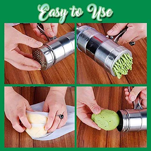 Manual de Acero Inoxidable Noodles Presse máquina de Pasta máquina Multi Cocina Manual Máquina de Pasta máquina de prensar Verduras Frutas exprimidor Zumo máquina de prensar con 2 Noodle Mould