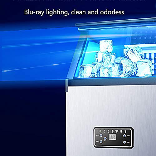 Máquina automática para fabricar hielo, 88 lb / 24 horas Máquina comercial para hacer cubitos de hielo Maquinaria para pequeñas empresas de acero inoxidable Máquina para hacer bolas de hielo