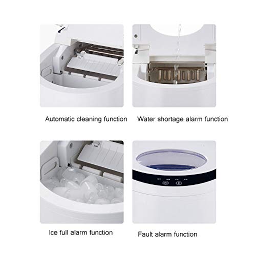 Maquina de hielo HLF- Máquina para Hacer Hielo multifunción doméstica, S/L Dos tamaños 15 kg Hielo Las 24 Horas, Pantalla LED de 2,2 l de Capacidad, Bar/Cocina/cafetería