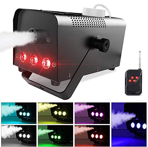 Máquina de Humo con 7 Colores LED Luces Theefun Máquina de CO2 Portátil Máquina de Niebla con Control Remoto para Fiesta Matrimonio Cumpleaños Fiesta Partido Teatro Discoteca DJ Escenario