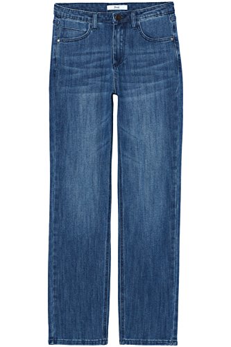 Marca Amazon - find.. Vaqueros Rectos de Tiro Medio Mujer, Azul (Mid Wash), 30W / 32L, Label: 30W / 32L