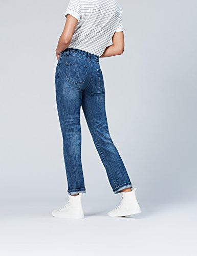 Marca Amazon - find.. Vaqueros Rectos de Tiro Medio Mujer, Azul (Mid Wash), 30W / 32L, Label: 30W / 32L