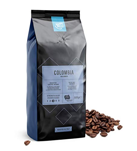 Marca Amazon - Happy Belly Café de tueste natural en grano "COLOMBIA" (2 x 500g)