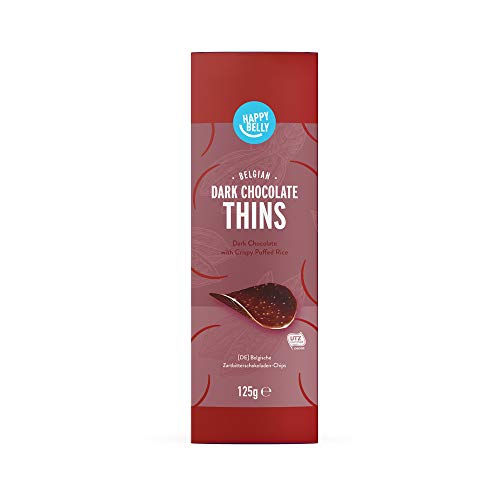 Marca Amazon - Happy Belly - Láminas de chocolate negro belga, 4x125g