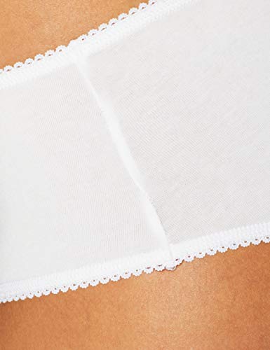 Marca Amazon - Iris & Lilly Culotte Mujer, Pack de 5, Blanco (White), M, Label: M