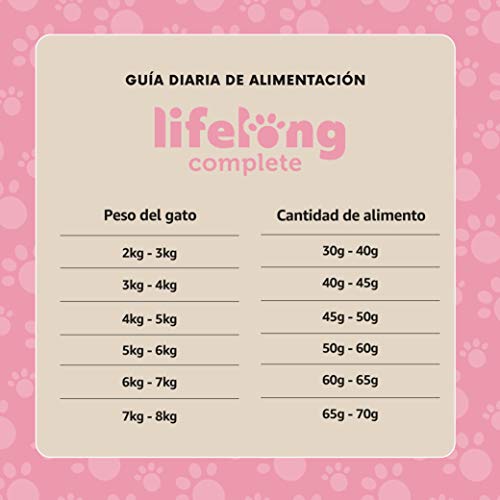 Marca Amazon - Lifelong Complete- Alimento seco completo para gatos adultos con salmón y arroz, 1 x 10 kg