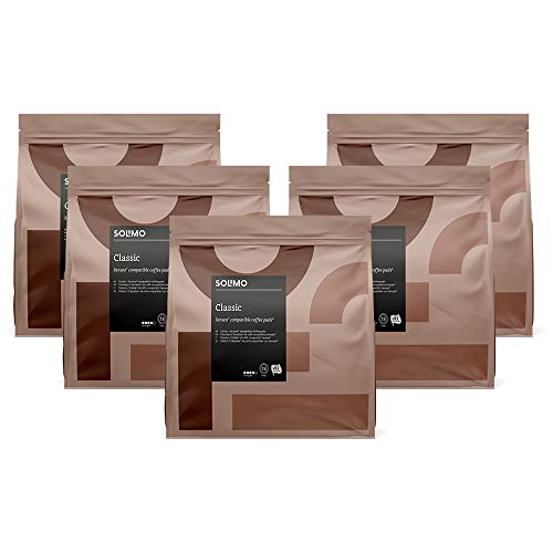 Marca Amazon- Solimo Cápsulas Classic , compatibles con Senseo*- café certificado UTZ, 90 cápsulas (5x18)