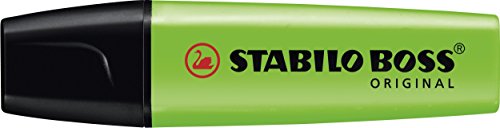 Marcador fluorescente STABILO BOSS Original - Caja con 10 unidades - Color verde