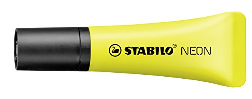 Marcador fluorescente STABILO NEON - Cuerpo semiblando - Caja con 10 unidades - Color amarillo