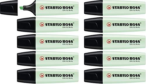 Marcador STABILO BOSS Original Pastel - Caja con 10 unidades - Color pizca de menta