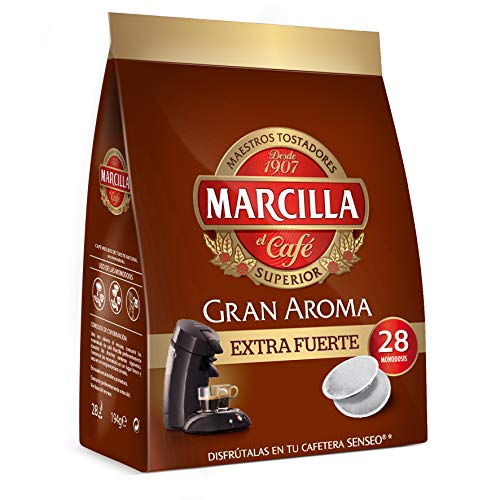 Marcilla Café Extra Fuerte para máquina Senseo - 5 paquetes de 28 monodosis (Total 140 monodosis)