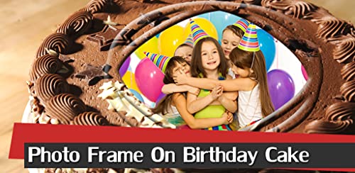 Marco de fotos en pastel de cumpleaños