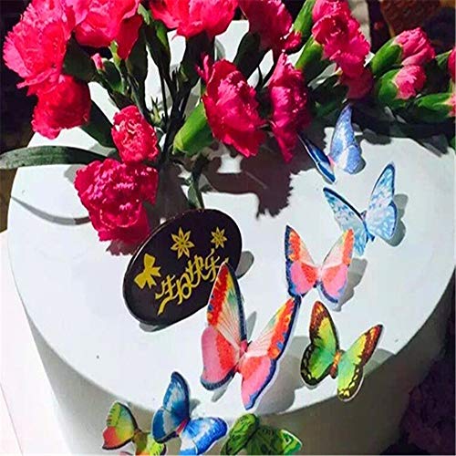 Mariposa comestible primero de la magdalena del papel de arroz Pastel, Decoración color mezclado, la torta de cumpleaños boda Herramientas - 42pcs