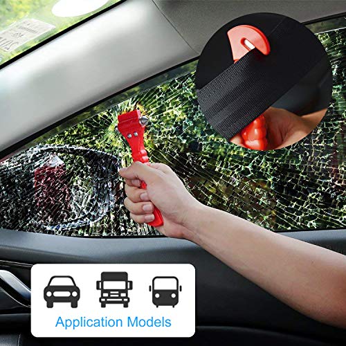 Martillo de Seguridad para Automóviles 2 en 1 Herramienta de Escape de Emergencia con Romper la Ventana de Coche y Cortador de Cinturón de Seguridad para Autobús Tren para Salvar la Vida 2 Piezas