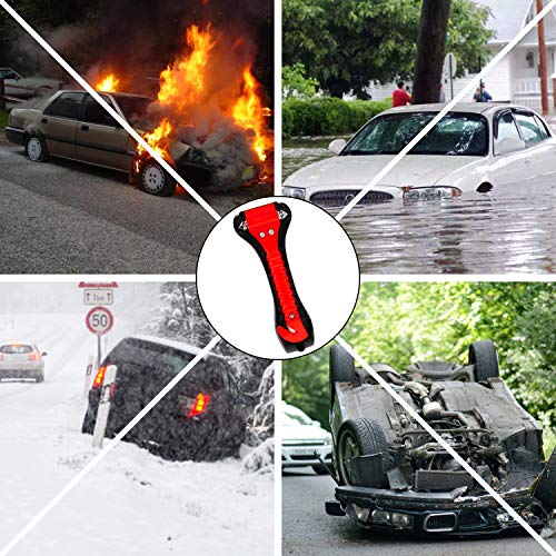 Martillo de Seguridad para Automóviles 2 en 1 Herramienta de Escape de Emergencia con Romper la Ventana de Coche y Cortador de Cinturón de Seguridad para Autobús Tren para Salvar la Vida 2 Piezas