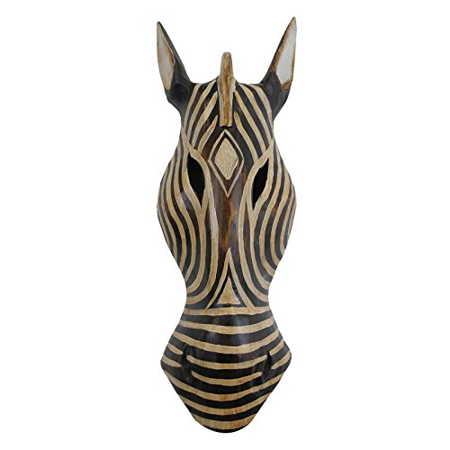Máscara decorativa (30 cm, madera), diseño de cebra