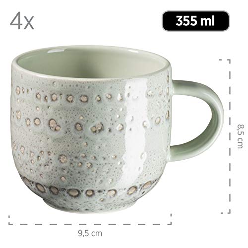 MÄSER Serie Spicy Market Vajilla para 4 personas con diseño vintage mediterráneo (16 piezas, cerámica), multicolor, gres