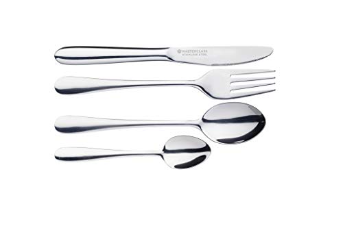 masterclass KitchenCraft Juego de Cubiertos para Niños, Plateado, 4 Piezas