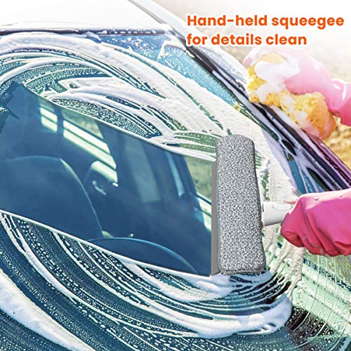 MATCC Limpiacristales Ventanas 2 en 1 Limpiacristales Palo Extensible Kit de Limpieza de Ventanas Mango Retráctil Microfibra Extraíble para Limpiar Ventanas o Coche en Exteriores e Interiores 123cm
