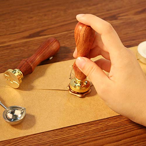 Matefielduk Sellos de Cera de Metal Sello de Lacre, DIY Sello de Cera para Letra Tarjetas de Invitación y Regalos Artesanales