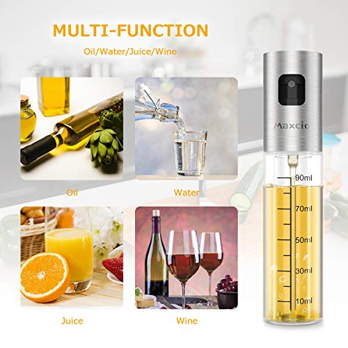 Maxcio Pulverizador Aceite, Dispensador Aceite con Cepillo y Embudo, Botella de Vidrio de AceiteVinagre para Cocinar, Barbacoa, Asar, Hornear, Ensalada