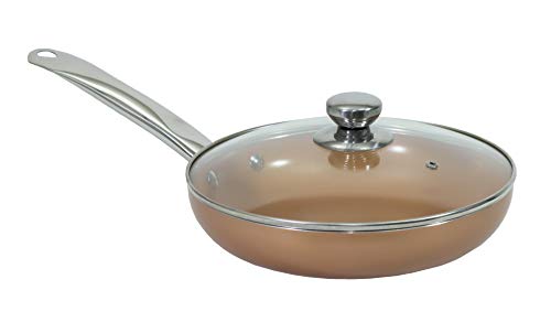 MAXELLPOWER Juego DE 3 SARTENES 2 Tapas Color Cobre Copper Pan Apto para Horno Mango Acero