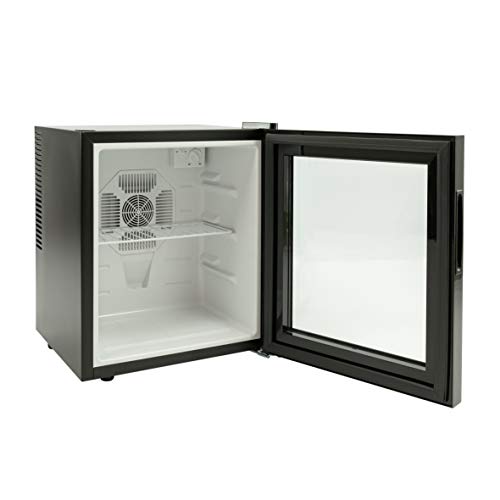 MaxxHome Mini Frigorífico - minibar - 38 litros de capacidad - 230 v - clase energética B (Negro/Vidrio)