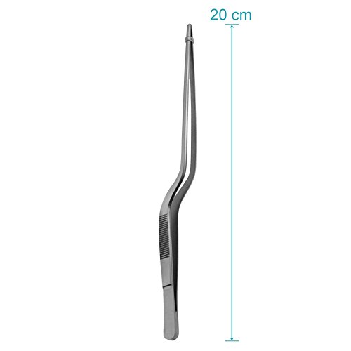 May Juego de 2 pinzas de cocina, pinzas para asar, pinzas reversibles, pinzas gourmet, pinzas de bayoneta, acero inoxidable, longitud: 20 cm