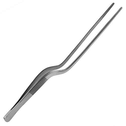 May Juego de 2 pinzas de cocina, pinzas para asar, pinzas reversibles, pinzas gourmet, pinzas de bayoneta, acero inoxidable, longitud: 20 cm