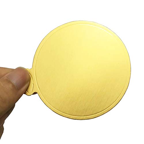 Maygone 100 piezas de cartón desechable para tartas de 8,9 cm, color dorado