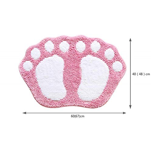 MAZS Huella Colorida Flocado Alfombra de baño Shaggy Alfombrillas de baño Absorbente Aseo Antideslizante Puerta Almohadilla para el pie Alfombra de Ducha de Felpa Suave Alfombra