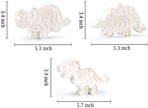 mciskin Dinosaurios Cortador de Galletas Conjunto - 6 Piezas Acrilico Moldes Galletas con Cortadores de Repostería - Cocina Hornear Decorativos Herramientas para Infantiles