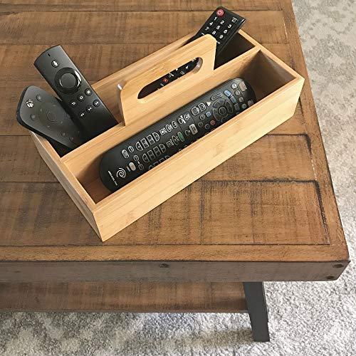 mDesign Organizador de Cocina – Práctica Caja de almacenaje para Cocina, Muebles y despensa – Cesta con asa de Madera de bambú – Natural