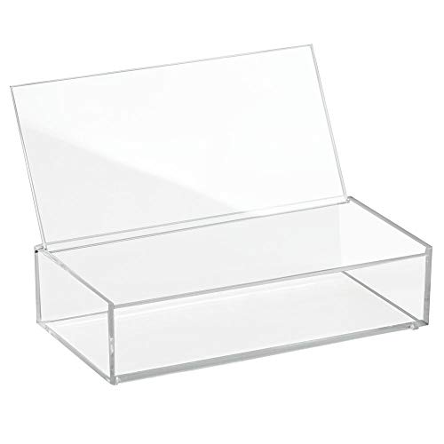 mDesign Organizador de Maquillaje – Gran Caja organizadora baño para cosméticos y Productos de Belleza – con Tapa – Transparente